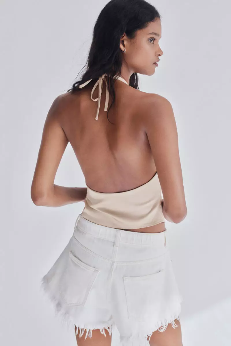 Asymmetric halterneck top