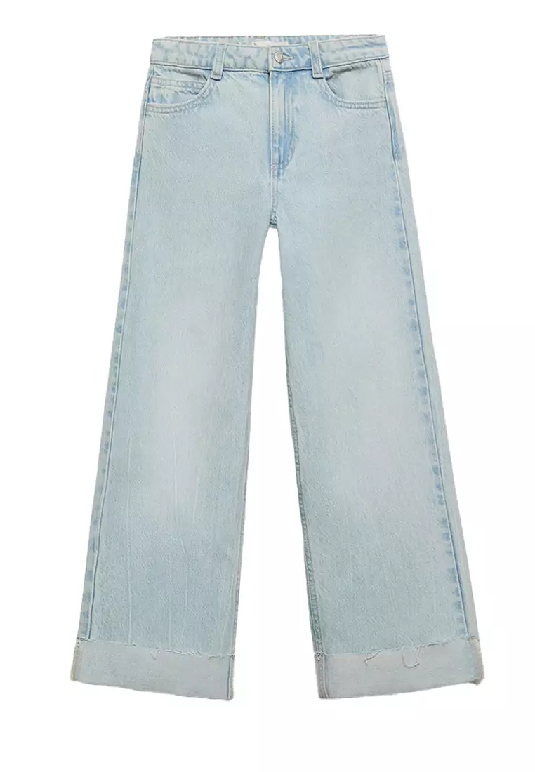 Wide Leg Jeans With Turned-Up Hem