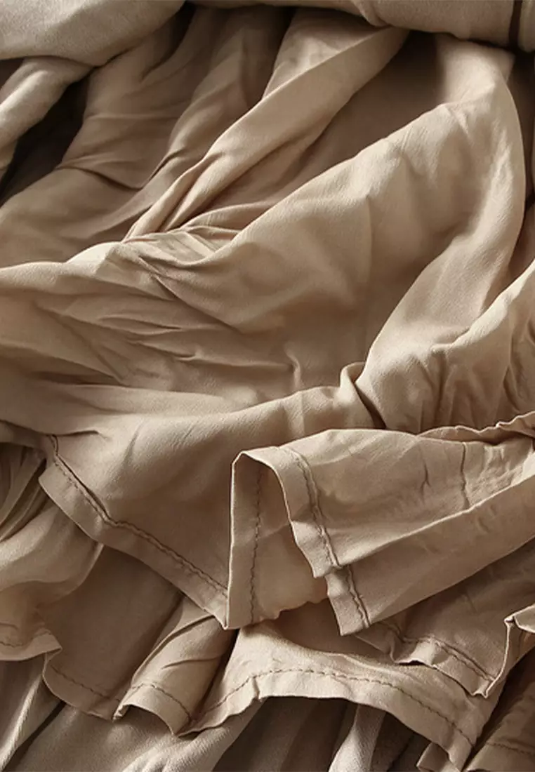 High Waist Pleated Maxi Skirt AF0838