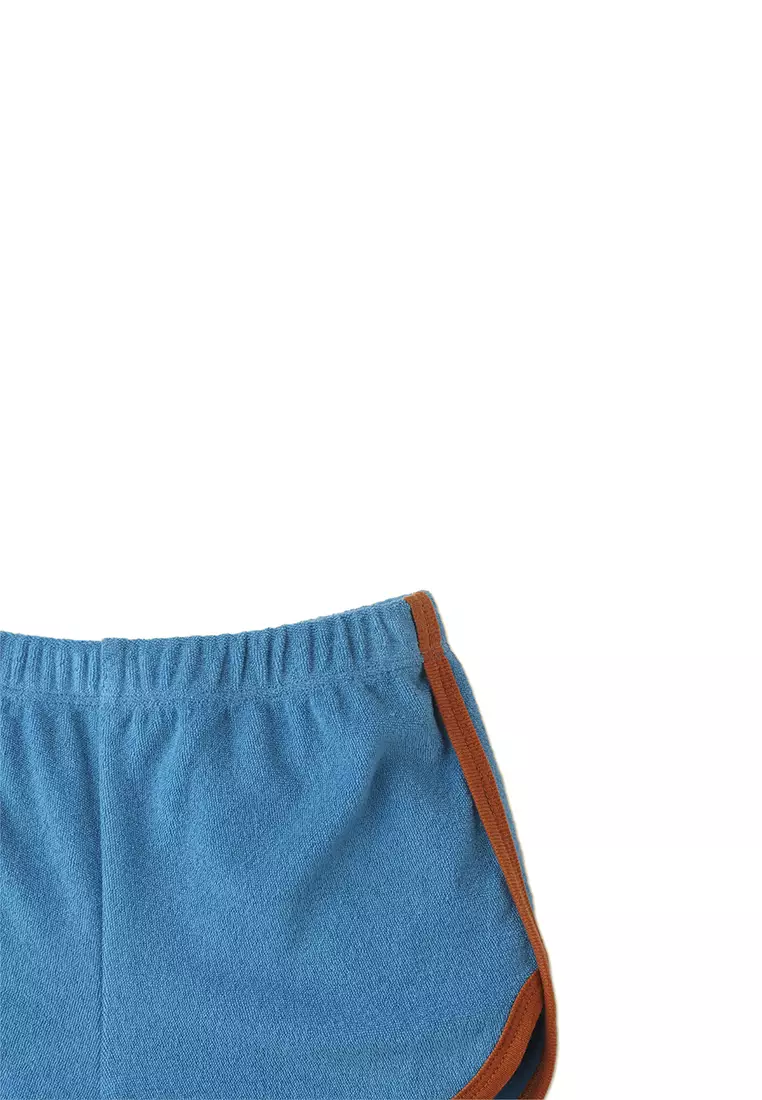 Girls Terry Towel Dolphin Shorts With Contrast Binding