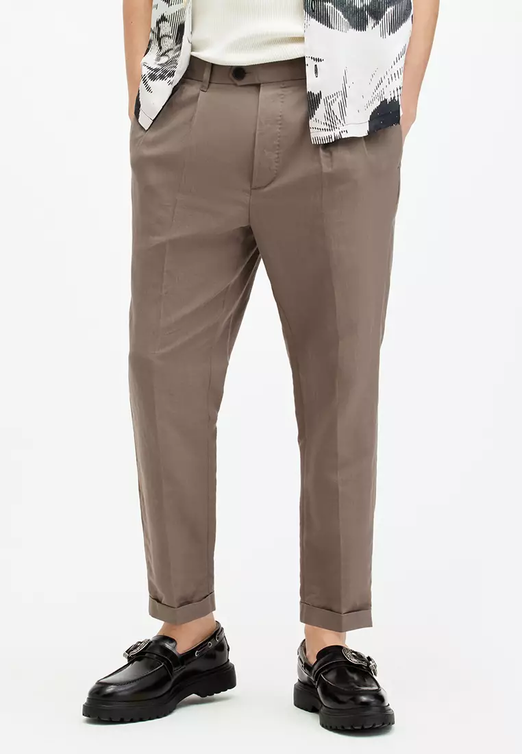 Cross Tallis Linen Blend Slim Trousers