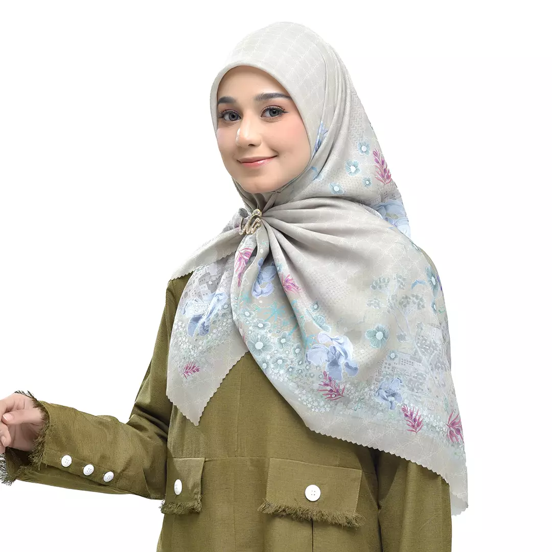 Rabbani - Kerudung Segi Empat Muslim Wanita Tetra Nazwah - Lite Green