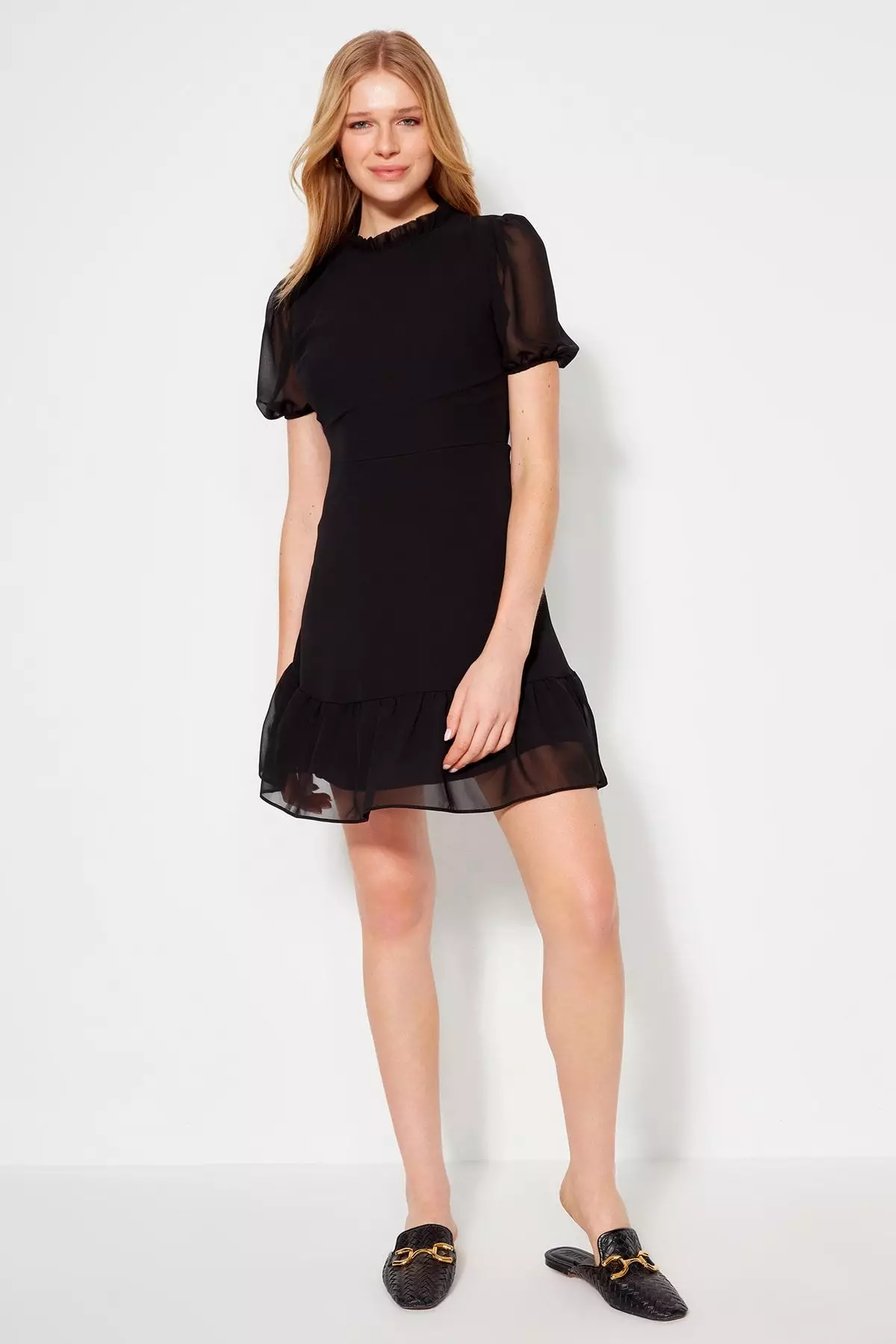 Flared Chiffon Dress