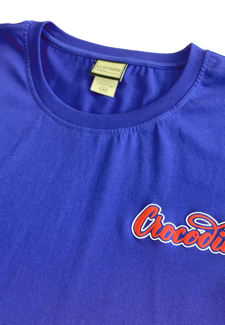Crocodile CRTE 0155 Blue - Men T-shirt Pria Slim fit - Katun 100%