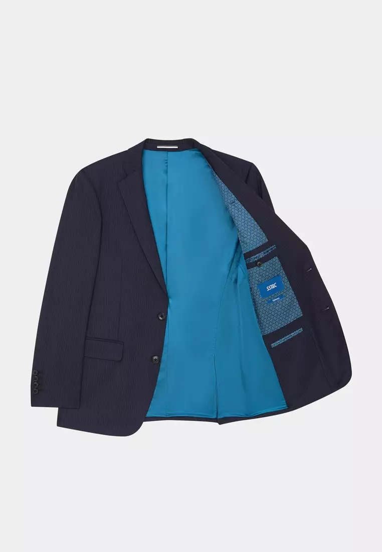 Midnight Blue Pinstripe Tailored Suit