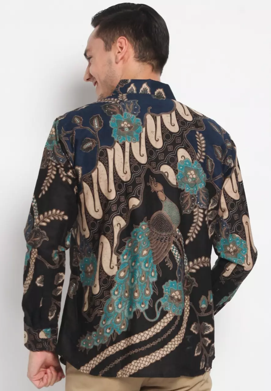 Navy Aditya Kemeja Batik Pria Premium Slimfit Modern Lengan Panjang