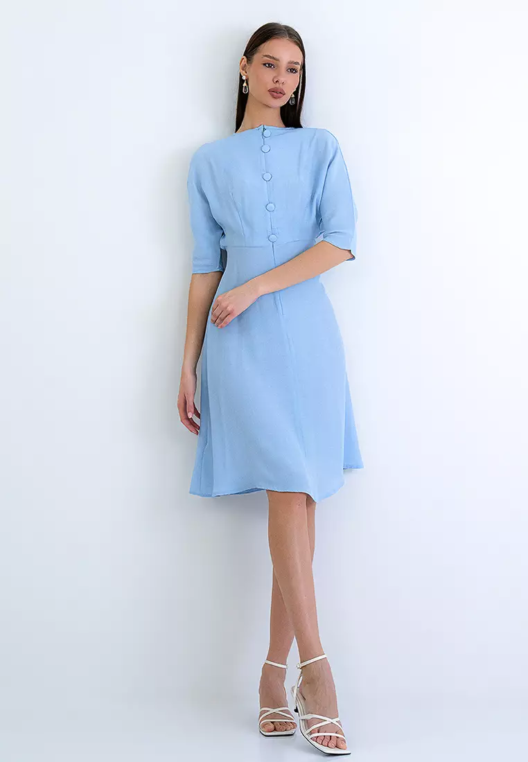 Boat Neck Midi Summer Dress