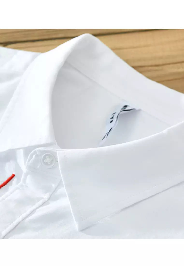 Striped Embroidery Casual Shirt WM-M8805