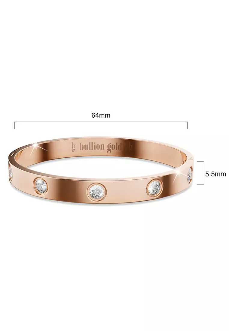 Cecelia Stainless Steel Bangle in Rose Gold - 64mm