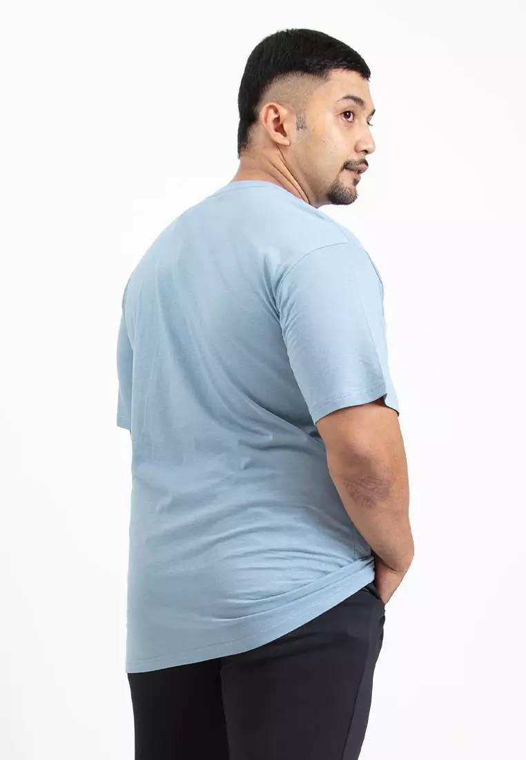 Forest Plus Size T Shirt Men 100% Cotton Soft Unisex Round Neck Big Size Plain Tee | PL23585-38DustyBlue