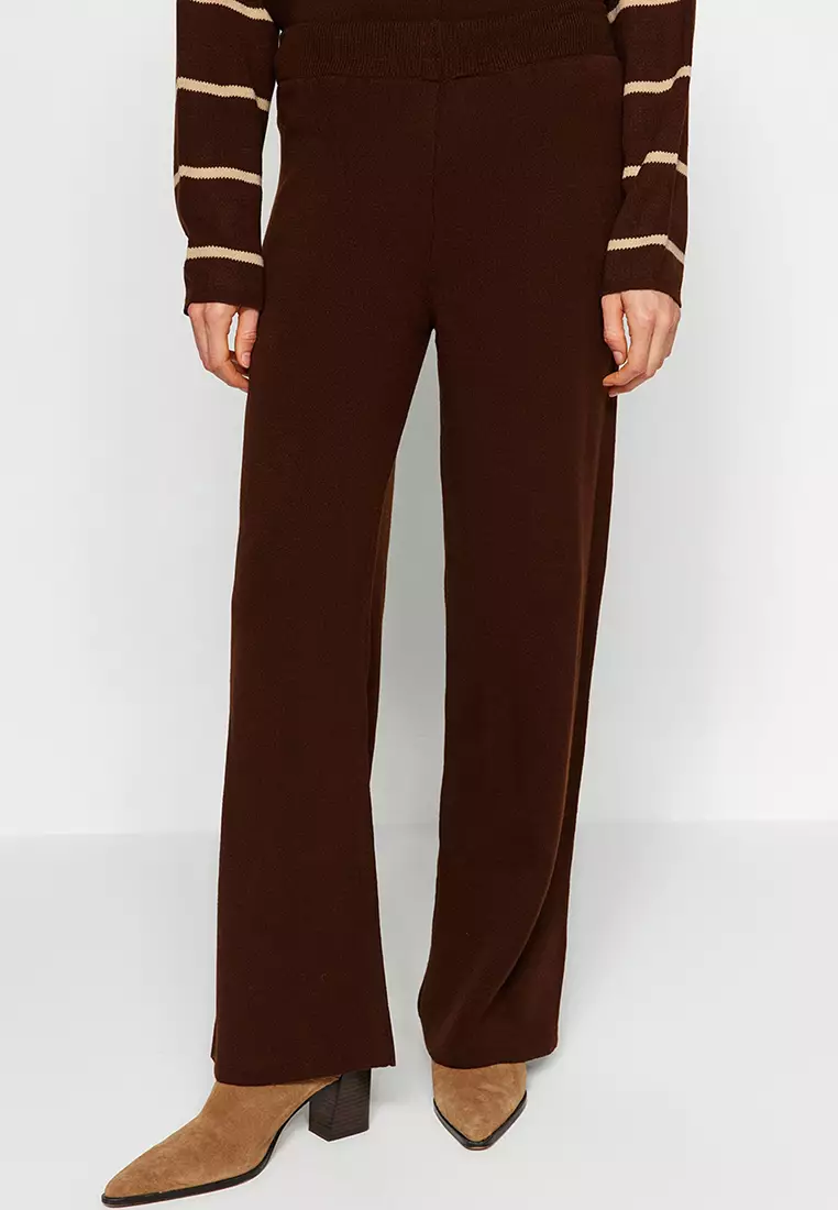 Half Zipper Knitted Top and Bottom Set