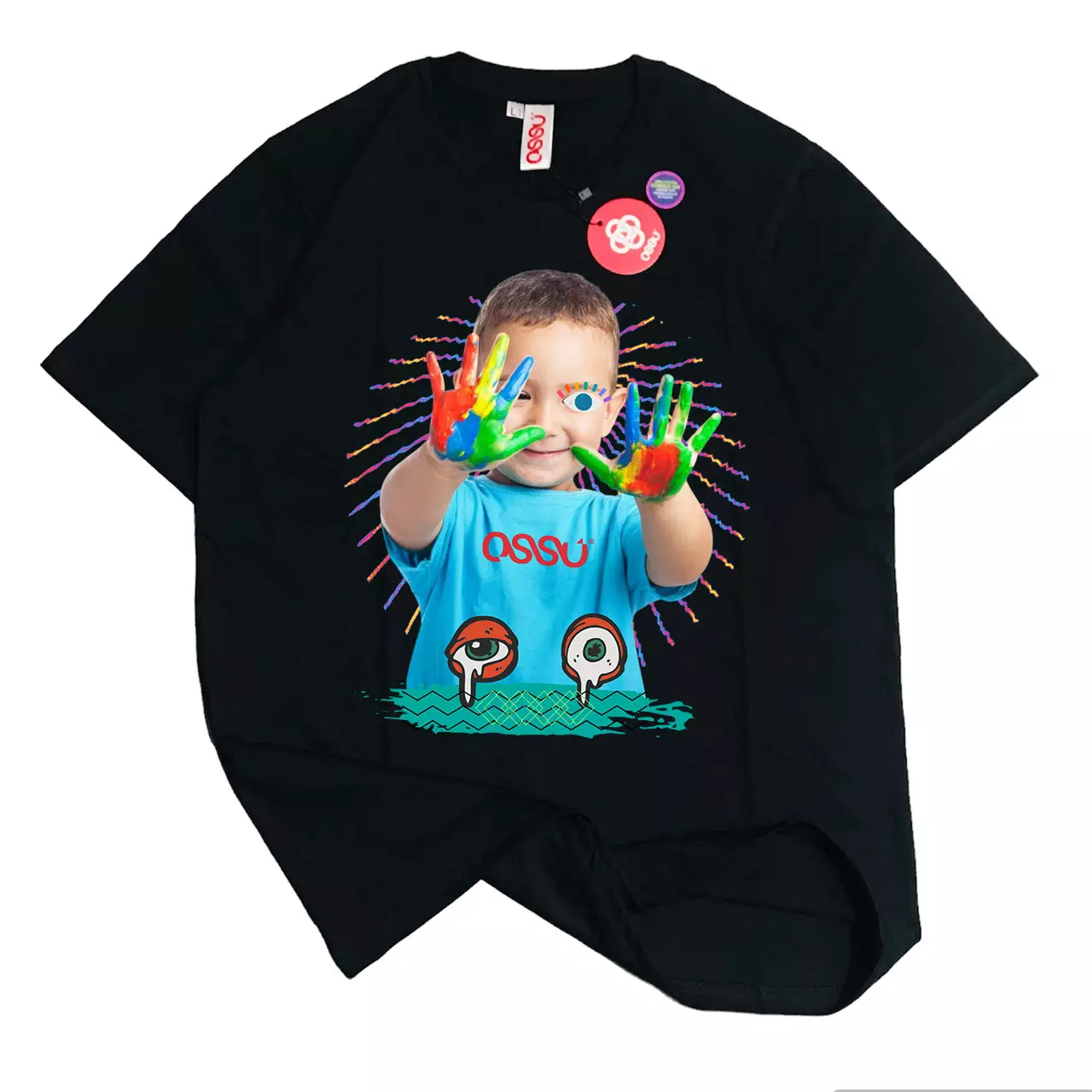 Ossu Painting Boy Black Tshirt