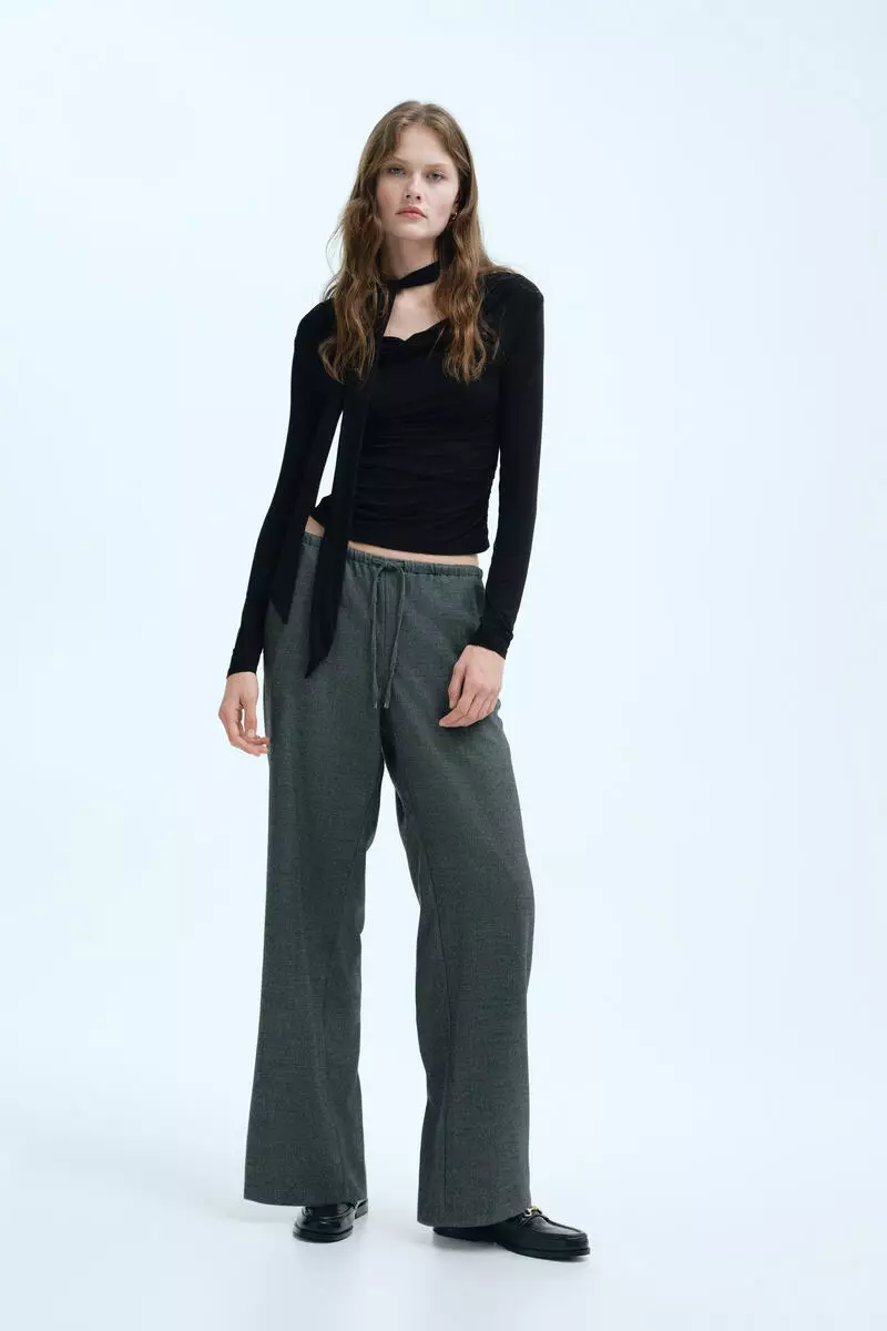 Draped scarf-detail top