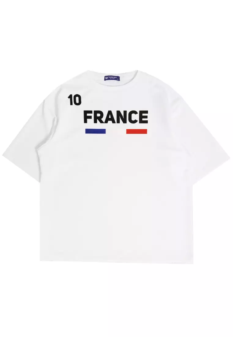 MTO18 Kaos T-Shirt Pria Oversize Thirdday France Putih