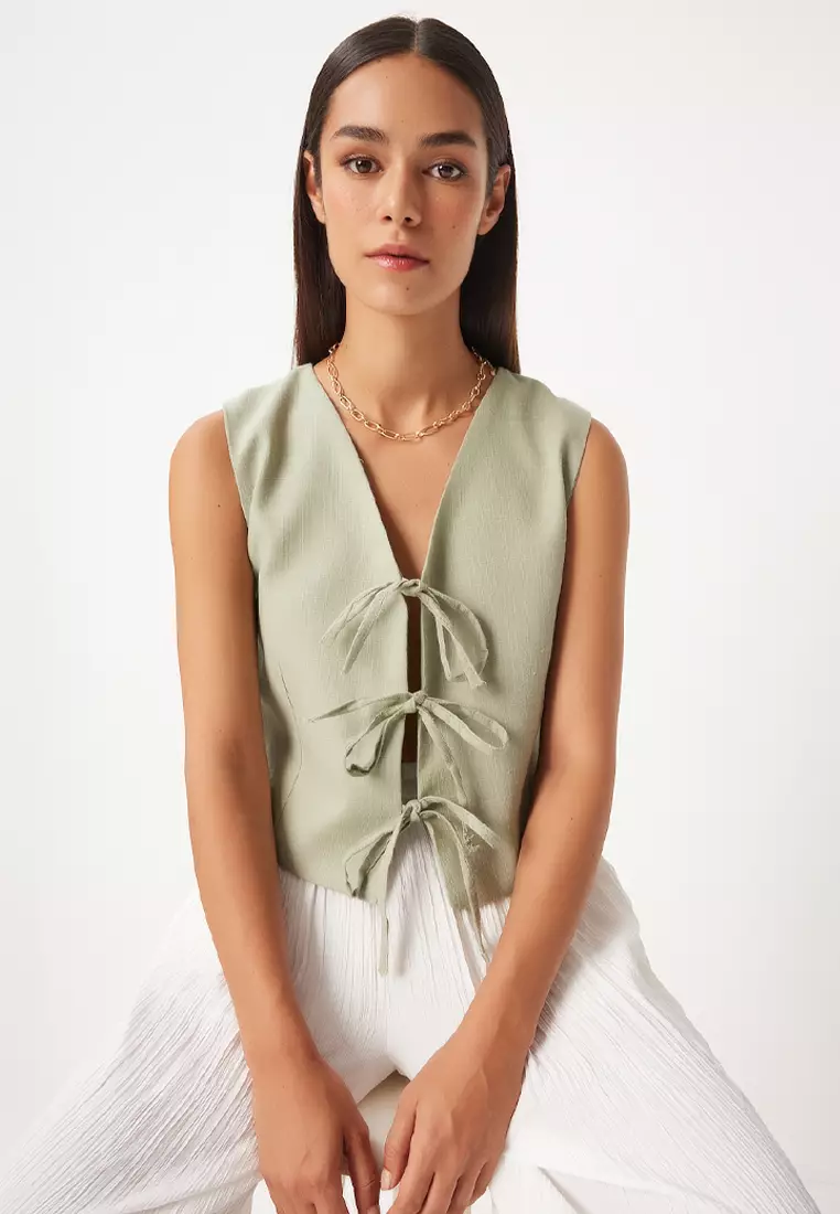 Tie Sleeveless Vest