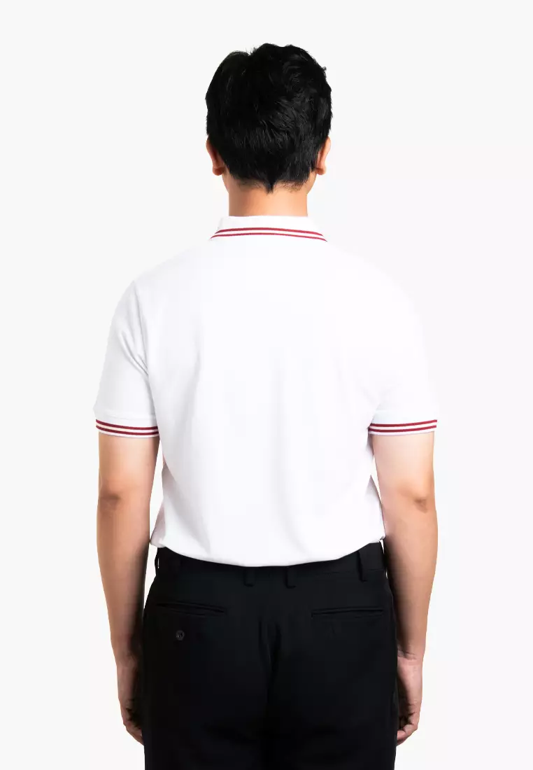 Bally Signature Stripe Polo - White