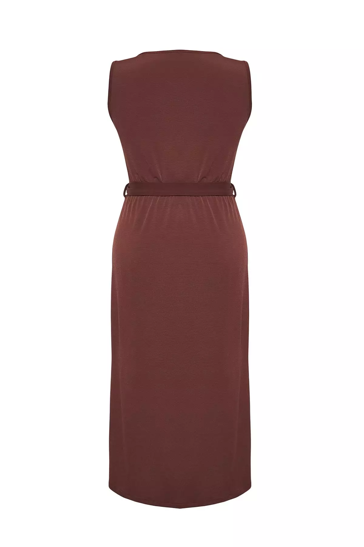 Midi V Neck Elastic Knit Dress