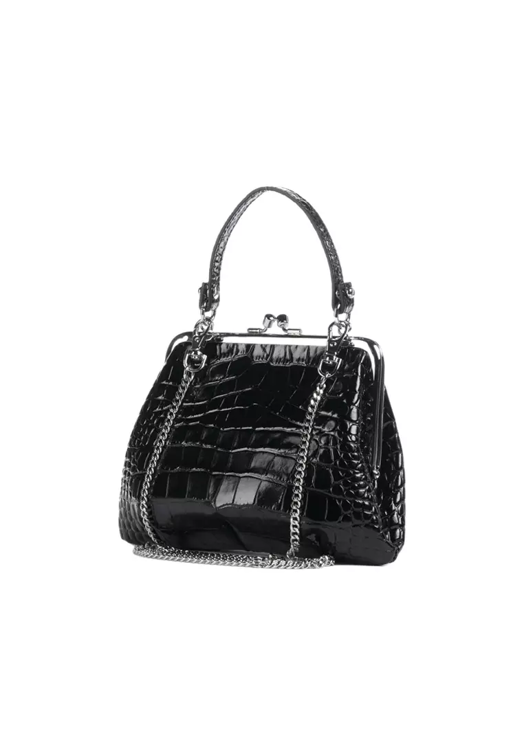 Granny Frame Women's Shoulder Bag in Black 4B010007W L0098