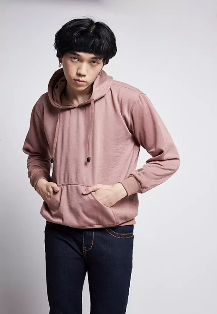 Jaket Polos Jumper Hoodie Sweater Warna Merah muda