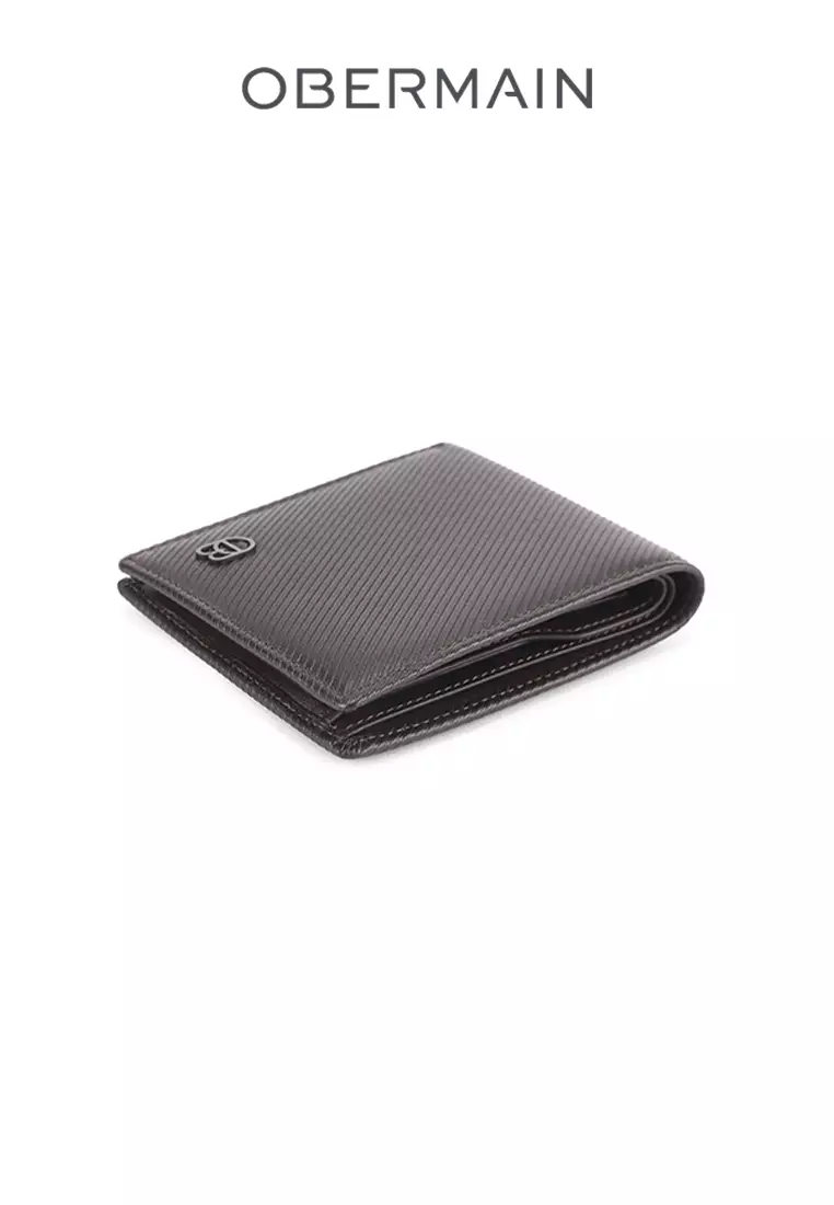 RFID Short Wallet Genuine Leather Brown