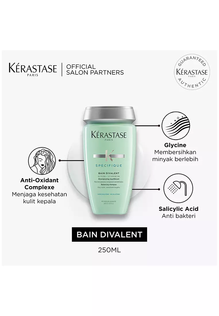 Kerastase Bain Divalent 250ml Shampoo Kulit Kepala Berminyak ujung rambutnya kering
