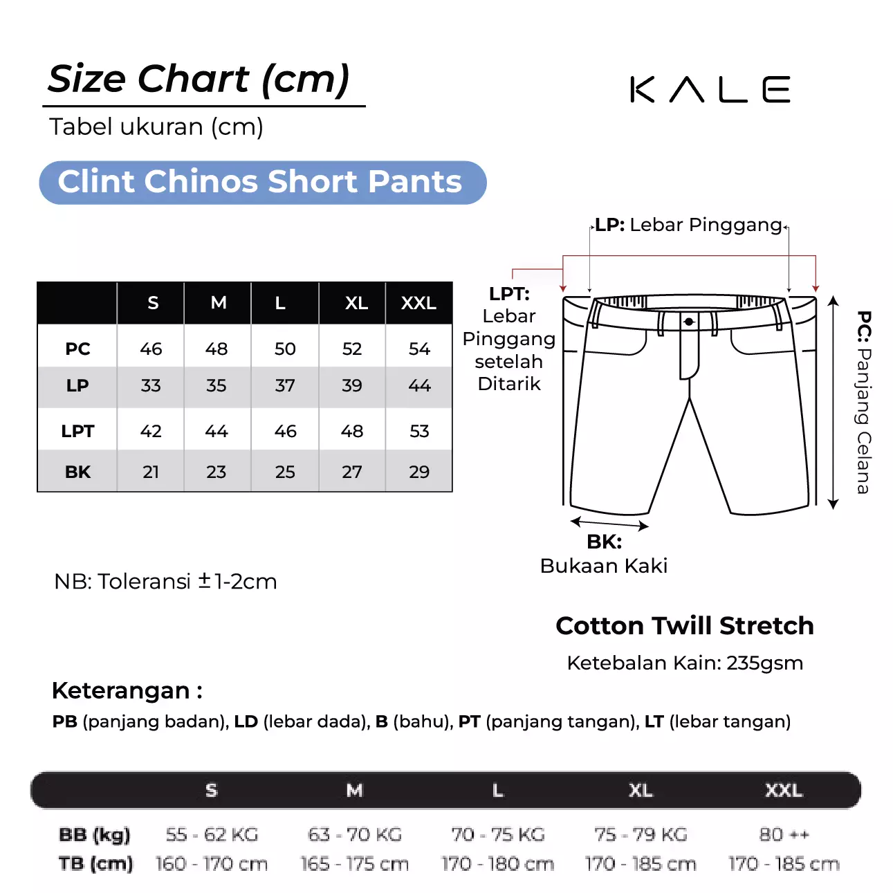 Kale CLINT ARMY / Celana Pendek / Chino Pria / Short Pants Chinos / Casual Men