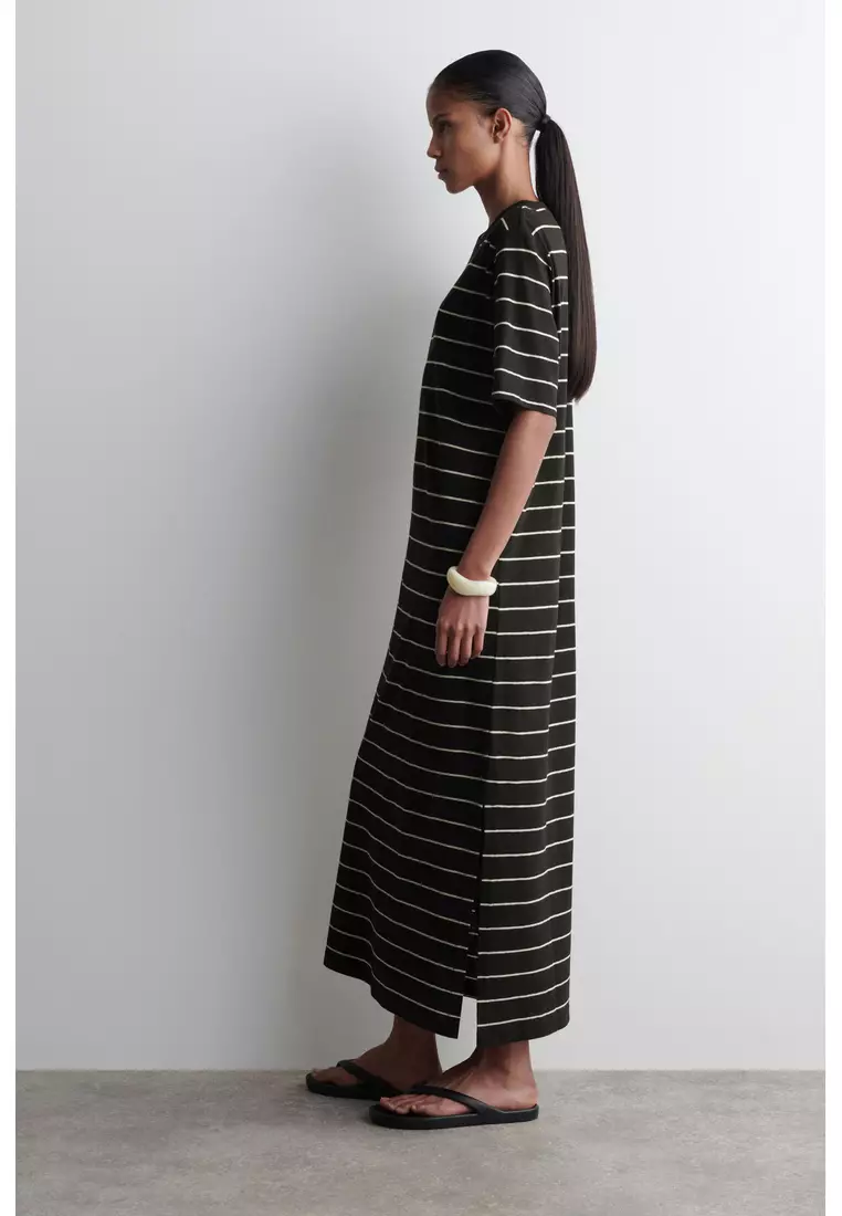 COTTON-LINEN MAXI T-SHIRT DRESS