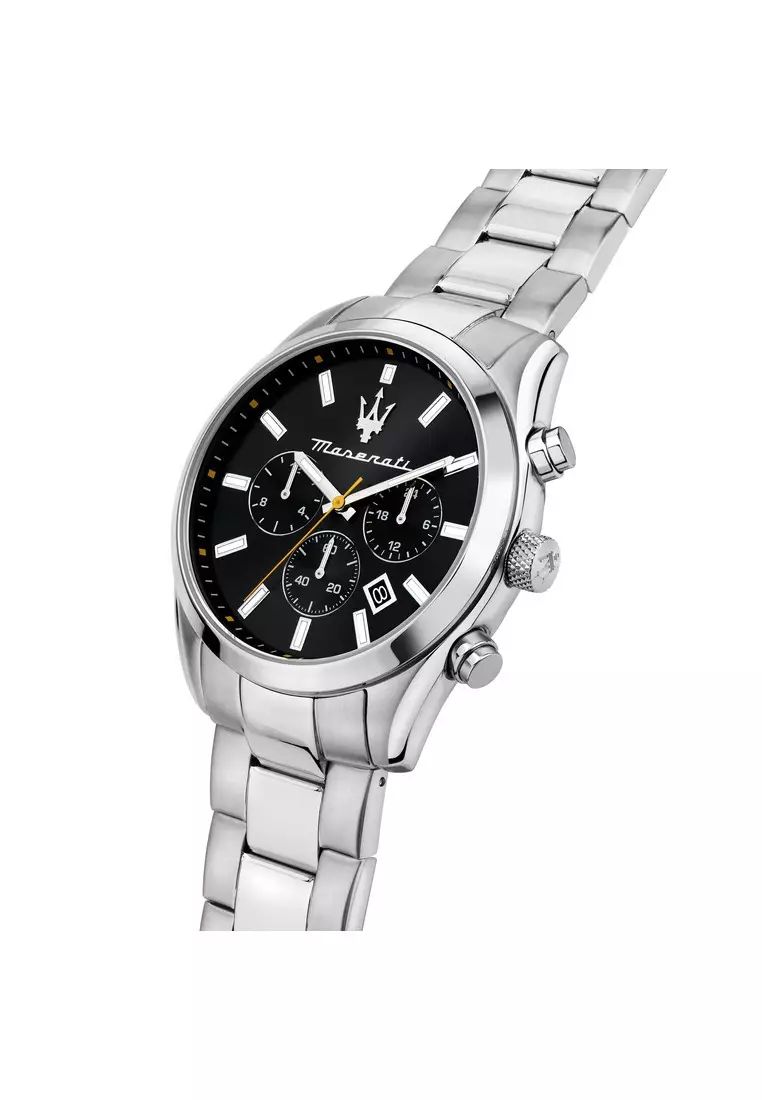 【2 Years Warranty】Maserati Attrazione 43mm Men's Quartz Watch Luminous Dial Hands R8853151010 Japan Movement