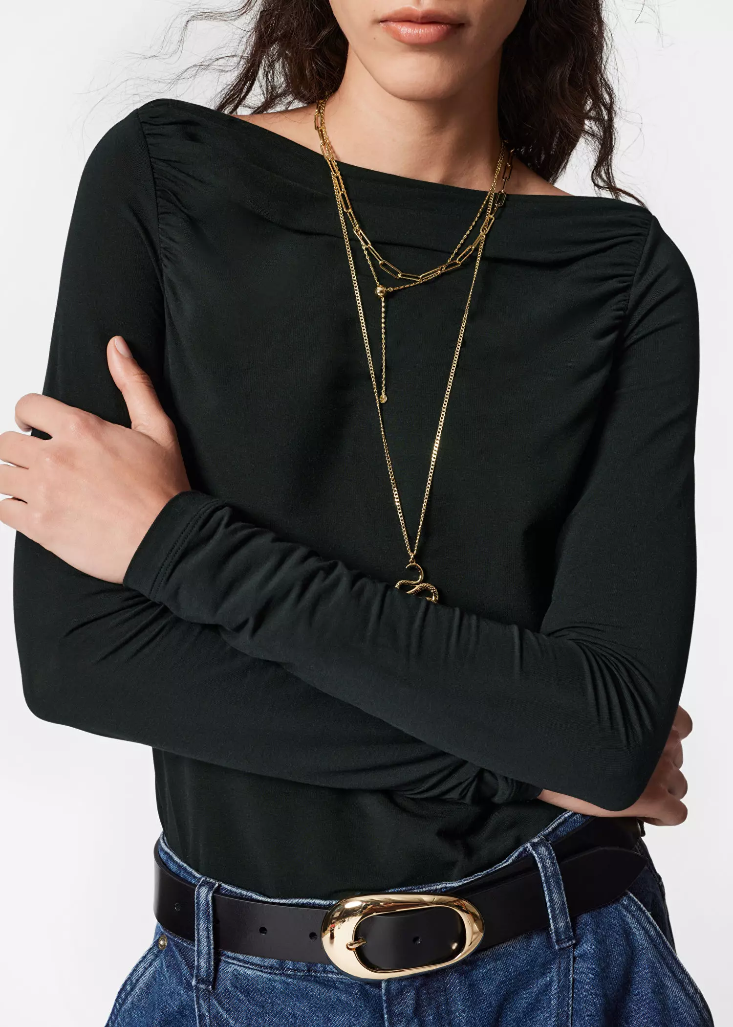 Draped Boatneck Top