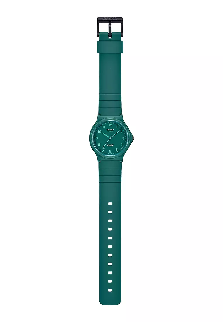 Casio MQ-24B-3B - Jam Tangan Analog Pria - Green Resin Band