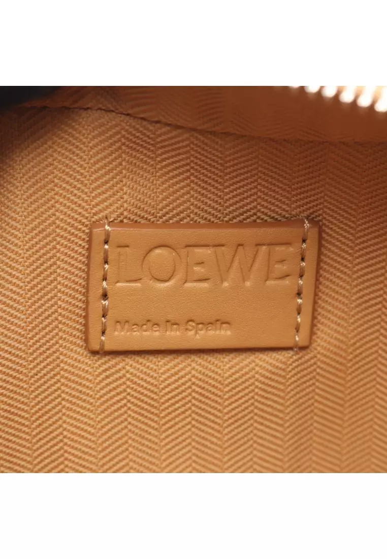 Pre-Loved LOEWE crossbody camera bag mini 2WAY Handbag leather beige