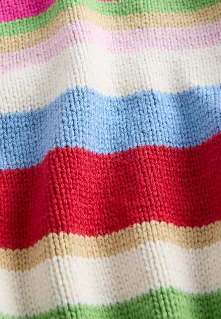 November Fashion Multi Stripe Crew Neck Sweater