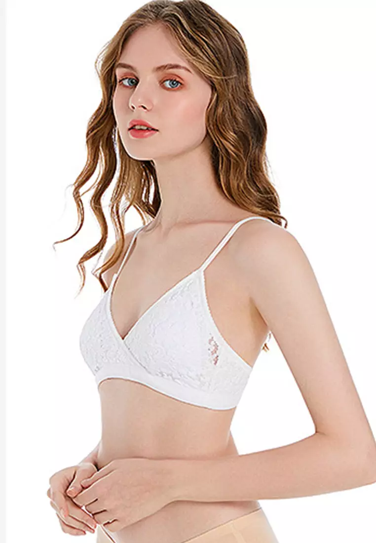 LYCKA LKS2099-LYCKA Lady Sexy Lace Bra-White 2024, Buy LYCKA Online