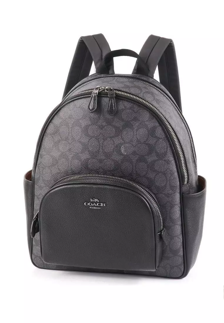 Buy Coach Court Backpack In Blocked Signature Canvas Charcoal