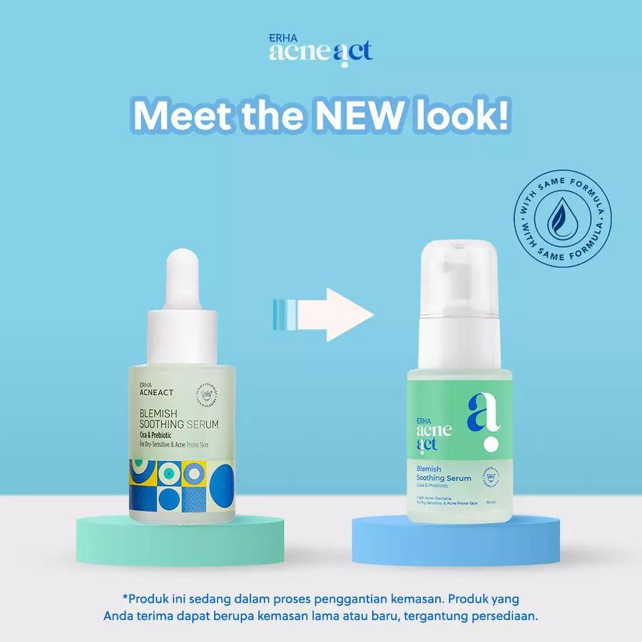 ERHA Acneact Blemish Soothing Serum 30 ml - Serum untuk Kulit Kering Berjerawat | Cica | Prebiotic