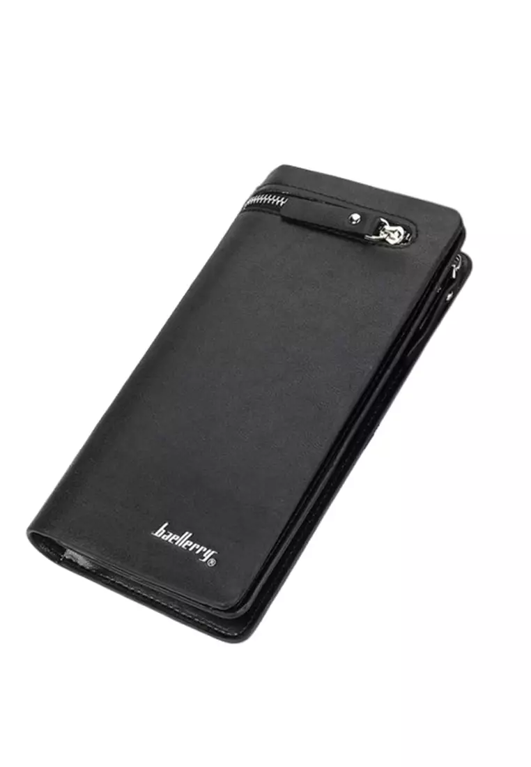 Dompet Pria Panjang Model Zipper Long Wallet Material Kulit PU ORIGINAL