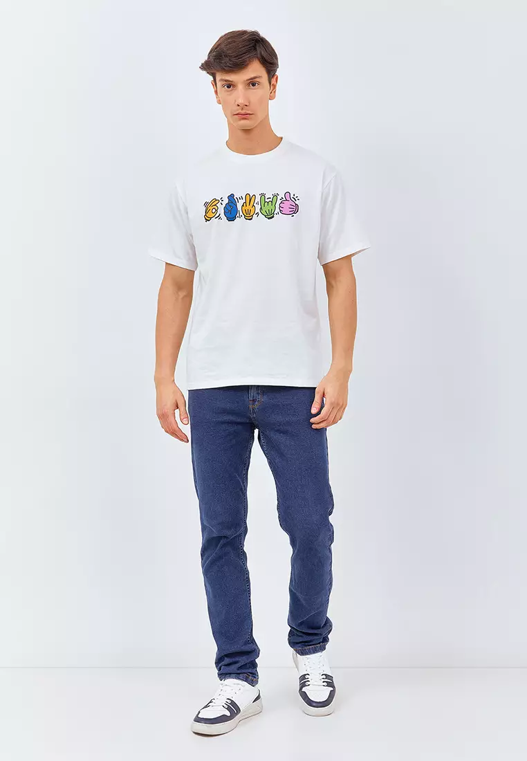 MANZONE Kaos Pria Lengan Pendek MZT-SHINBORU - WHITE