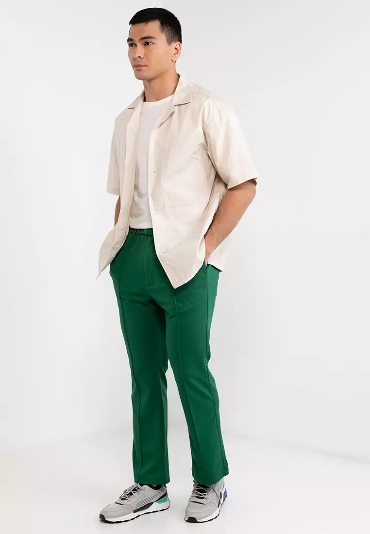 彩色打孔休閒褲