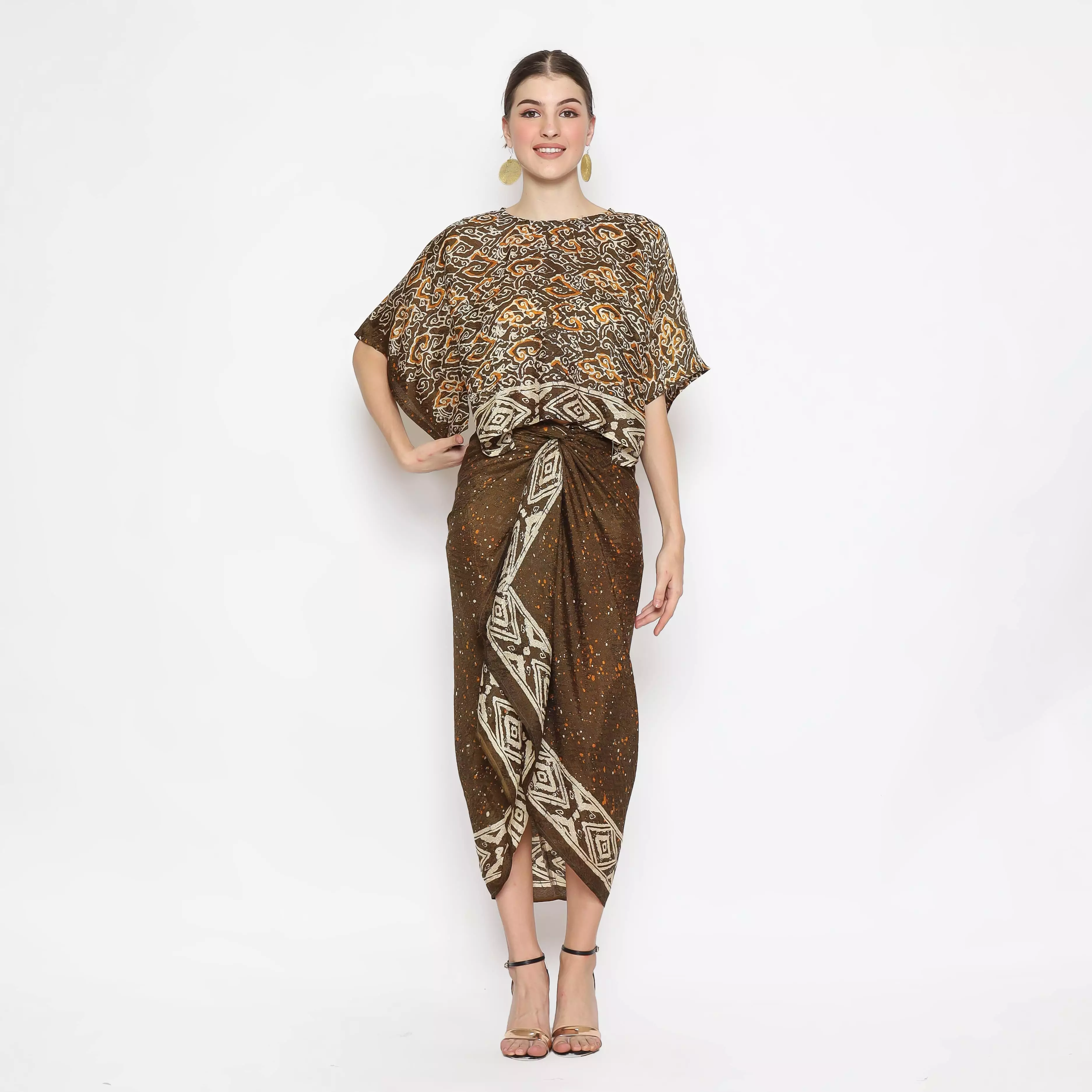 Rinjanie Batik - Dress Infinity - Olive Green - Dress Batik Modern - Batik Kekinian