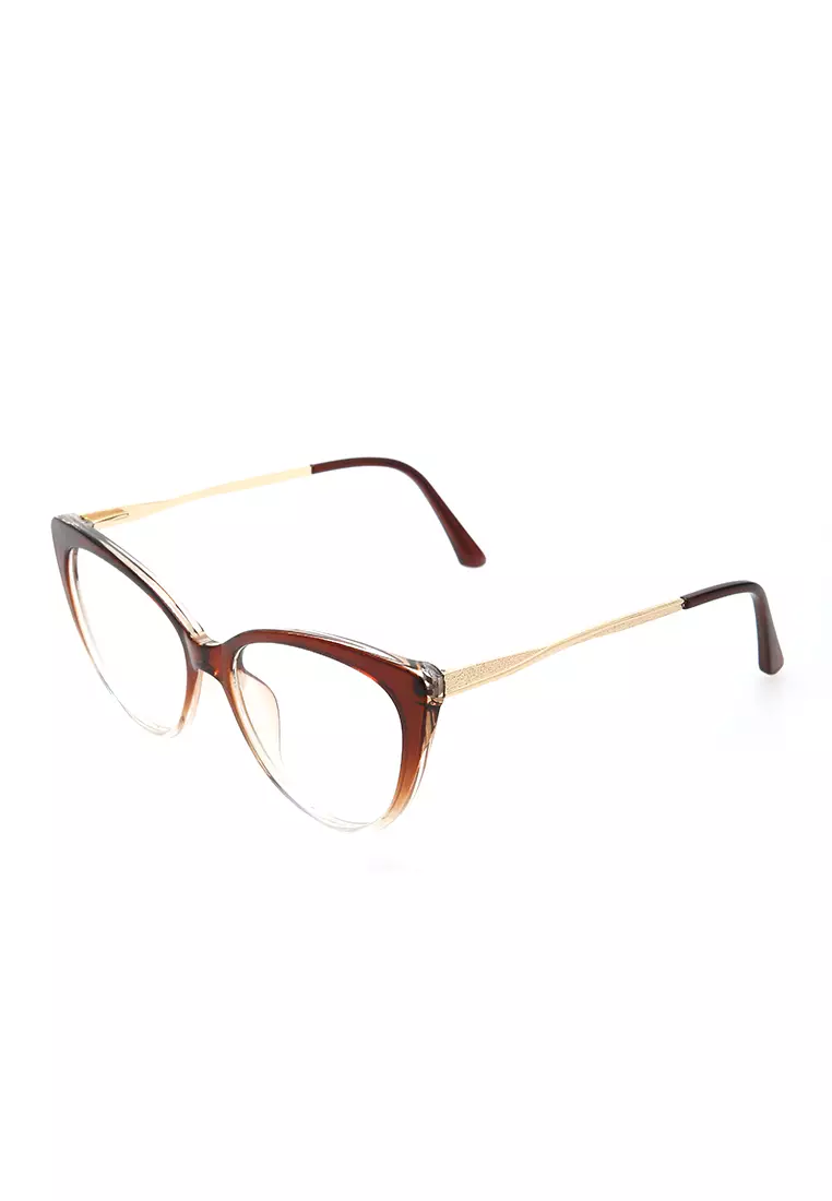 Kiano Kacamata Wanita Anti Radiasi Glasess Frame Material Plastic ORIGINAL - Brown Transparent