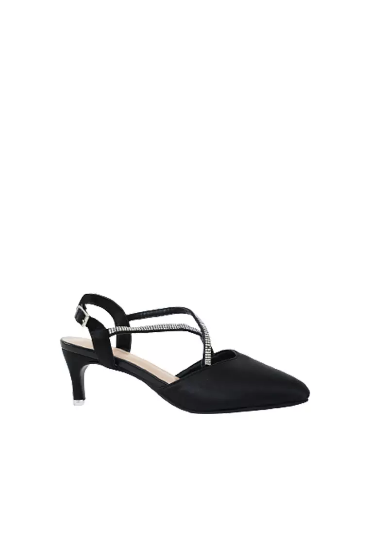 Discount on Happy2U  shoes - SKU: Nyla Rhinestone Satin Pumps