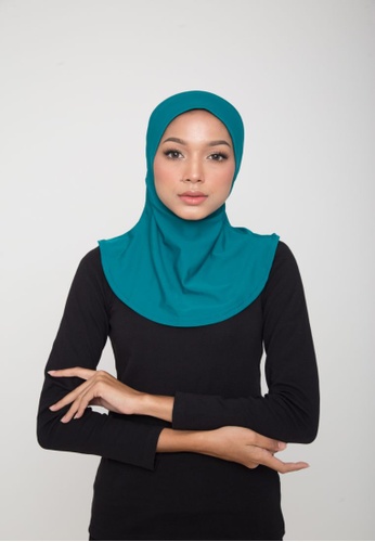 Matsalleh Design Swim Hijab in Dark Green 03EC6AAF8E1D2AGS_1