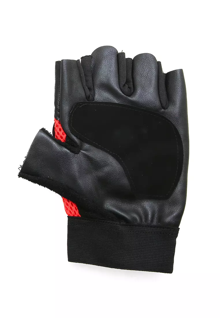 Ellard Sarung Tangan Unisex Half Finger Sport Gloves Material Leather ORIGINAL - Red