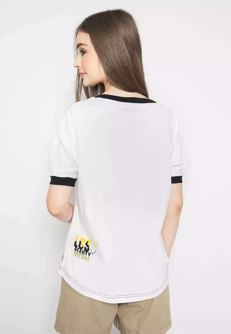 LGS Kaos Casual Wanita Regular Fit Putih Size L