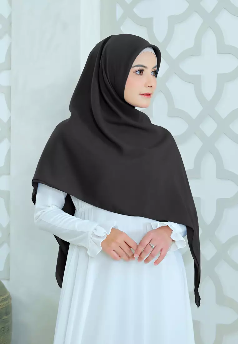 Cotton Bee - Danira Instan Syari | Hijab Segiempat | Square Syari - Shine Black