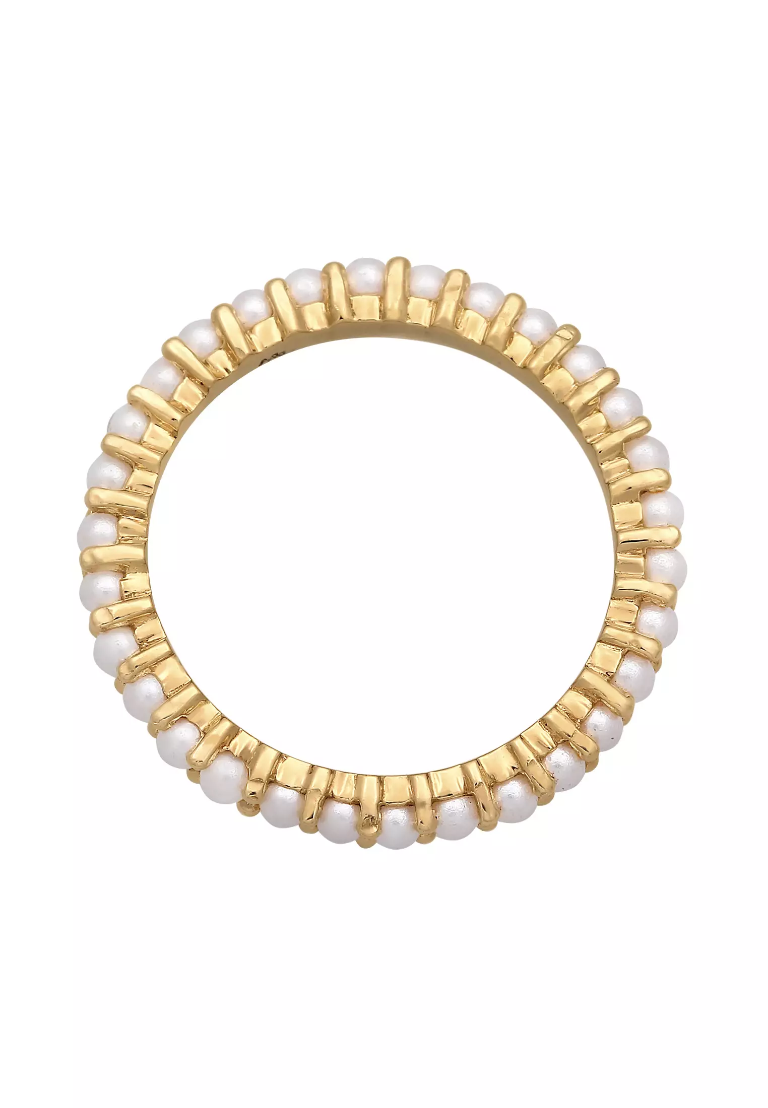 Ring Band Memoire Glass Beads Gold Plated