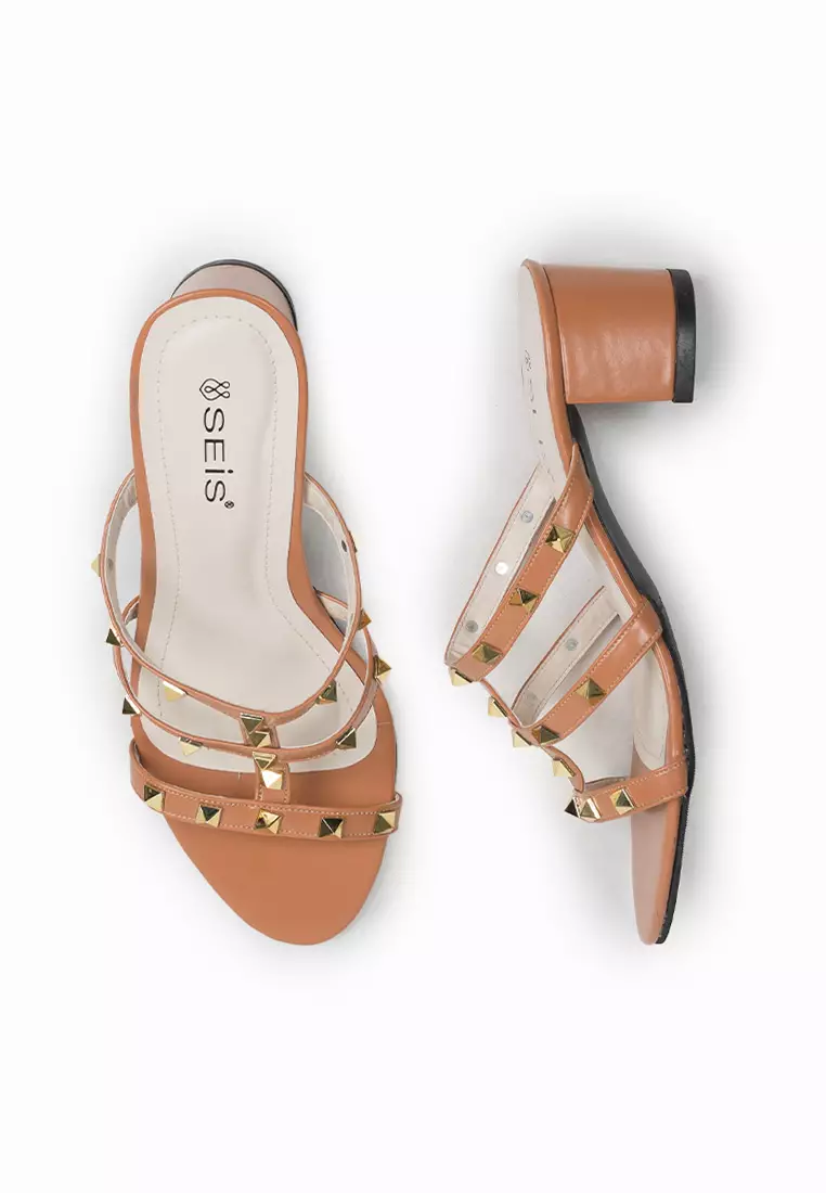 SEIS Yola Sandal Heels Wanita Hak 5 cm - BROWN