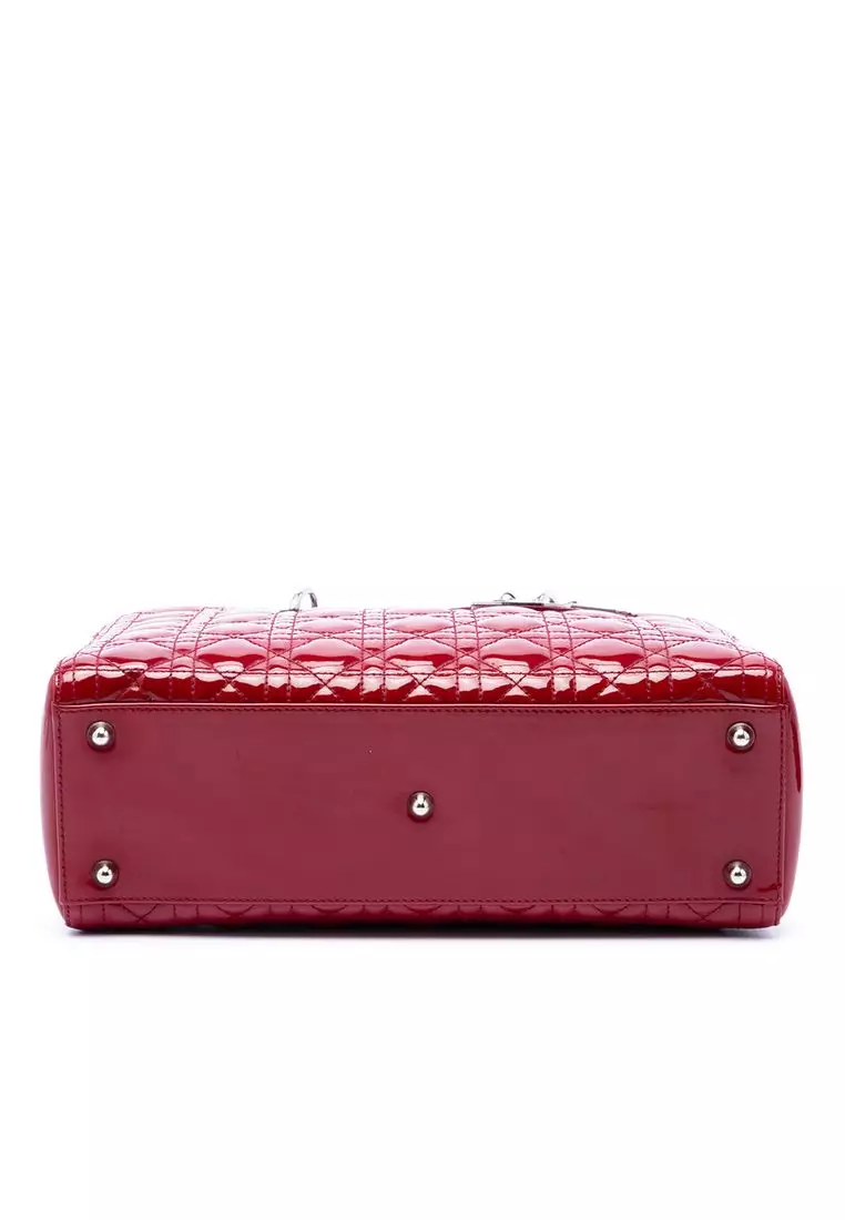 Pre-Loved Dior Large Patent Cannage Lady Dior
