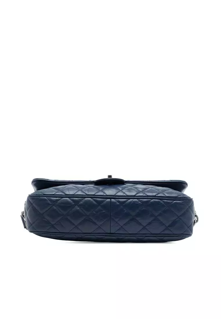 Pre-Loved Chanel Medium Quilted Crumpled Calfskin Airlines Casual Rock Flap