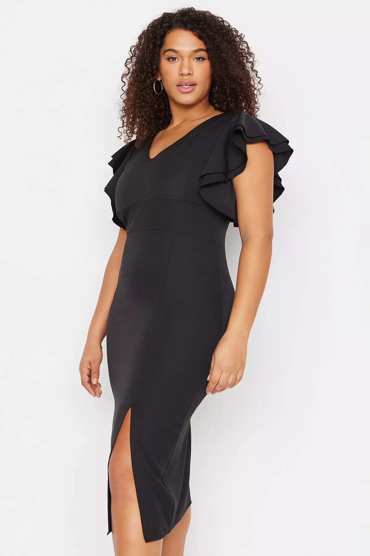 Plus Size Fitted Midi Dress